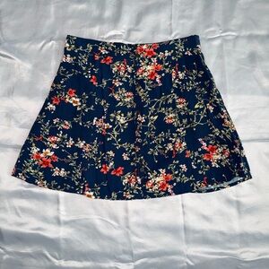 Floral Mini Skirt in Navy